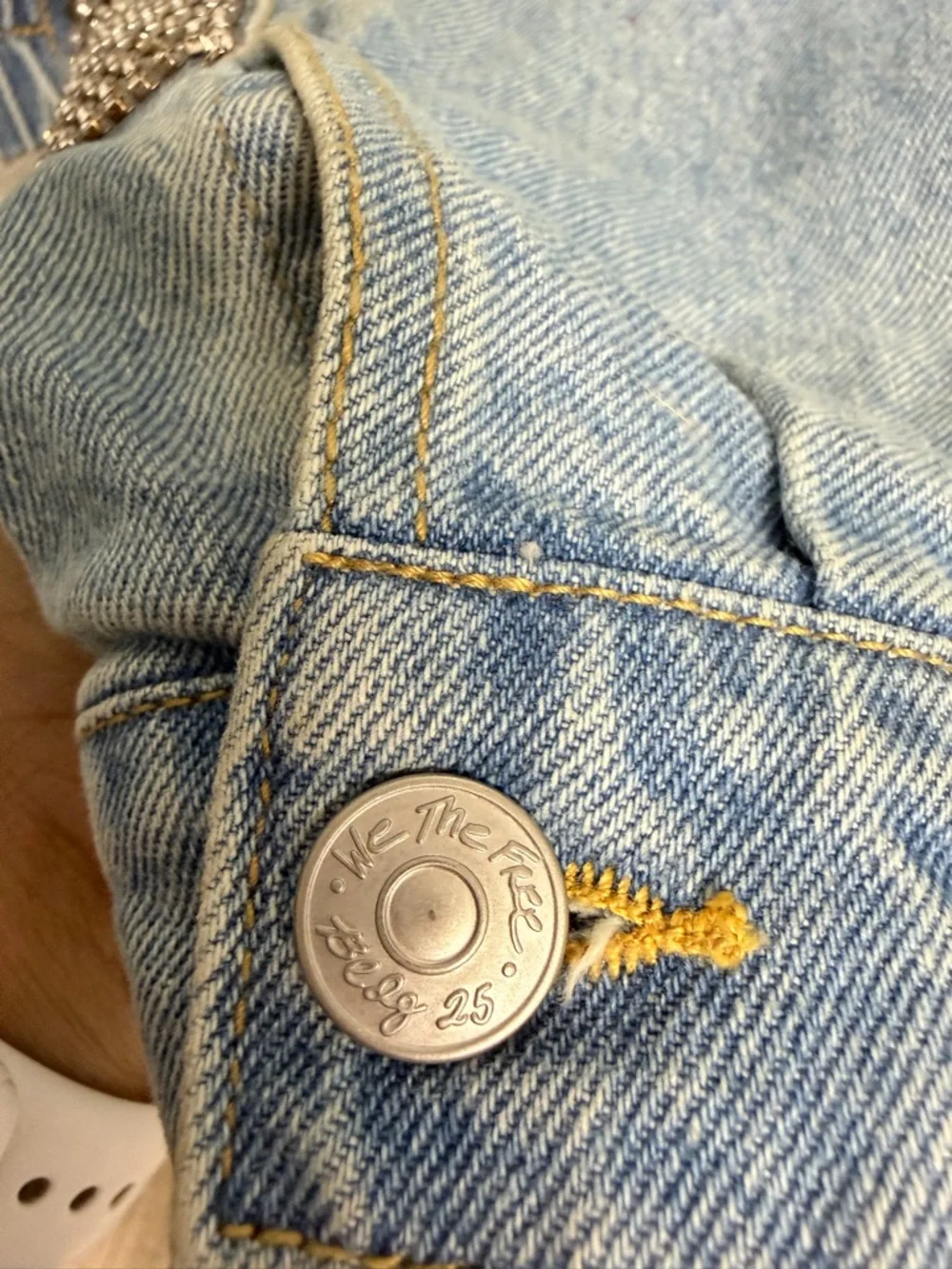 We The Free Light Blue Denim Jacket with Silver Hardware - Picture 8 of 10
